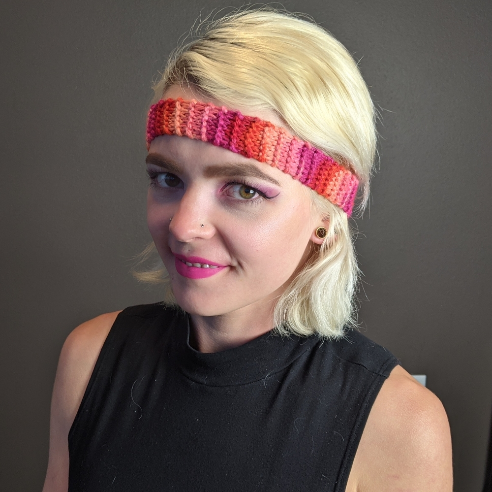 Valentine's colors knit headband